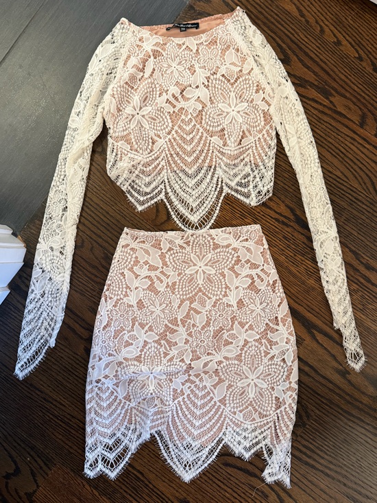 For Love And Lemons Dresses & Skirts - For Love & Lemons white lace crop Top and skirt set - XS